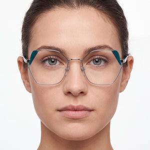 Vogue VO4270 Geometric Eyeglasses for Women — interior view, Plastic demo lenses
