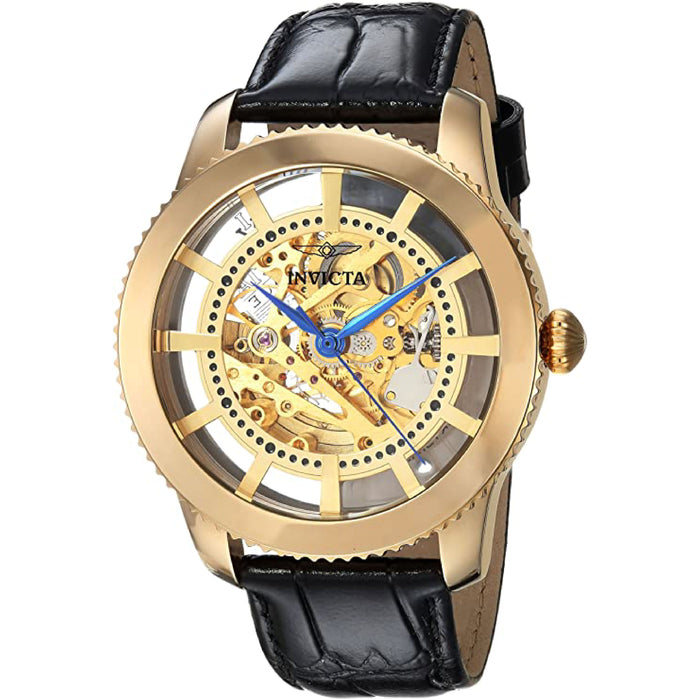 Invicta Men's Vintage Stainless Steel Automatic-self-Wind Watch with Leather Calfskin Strap (Model: 23638)