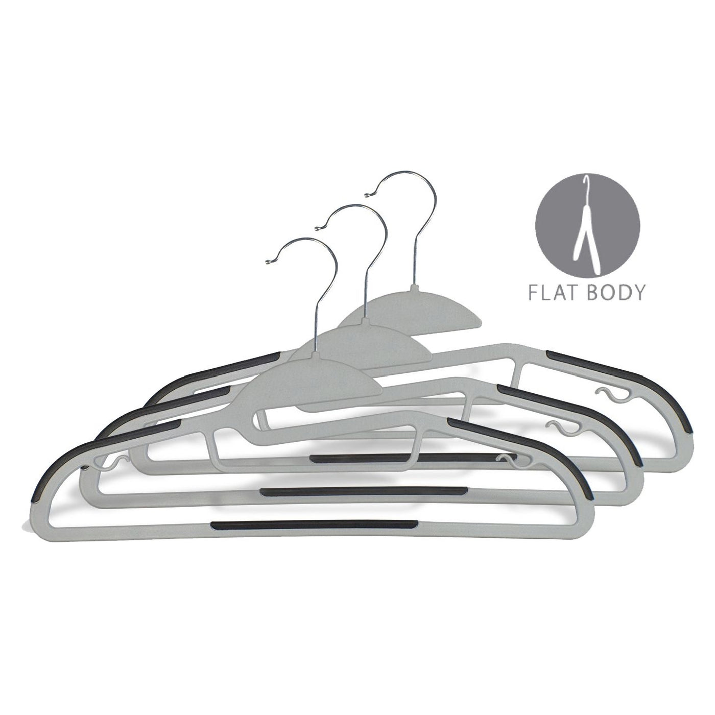 Simplify 25-Pack Plastic Non-slip Grip Clothing Hanger (Grey) in the Hangers  department at