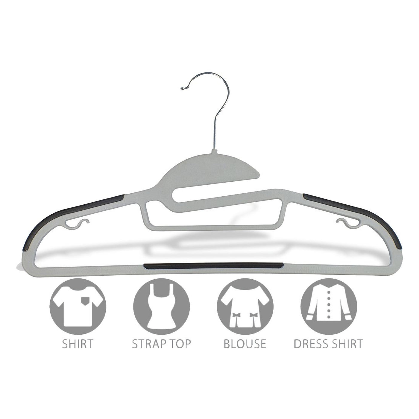 Wish & Buy - Heavy Duty Slim Clear Hangers - Ridged Non-Slip