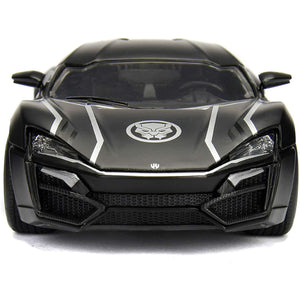 Jada Toys 1: 24 Marvel Black Panther & W Motors Lykan Hypersport Die-Cast Toy Car For Kids & 2.75" Collectible Metal Figurine