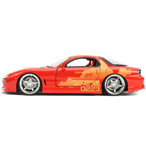 Jada Toys Fast & Furious 1:24 Orange JLS Mazda RX-7 Die-cast Toy Car For Kids