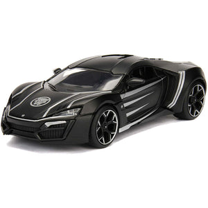 Jada Toys 1: 24 Marvel Black Panther & W Motors Lykan Hypersport Die-Cast Toy Car For Kids & 2.75" Collectible Metal Figurine