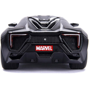 Jada Toys 1: 24 Marvel Black Panther & W Motors Lykan Hypersport Die-Cast Toy Car For Kids & 2.75" Collectible Metal Figurine