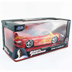 Jada Toys Fast & Furious 1:24 Orange JLS Mazda RX-7 Die-cast Toy Car For Kids