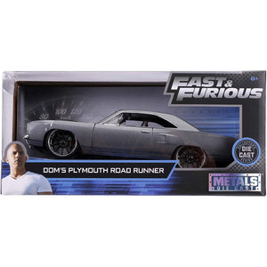Fast & Furious 1:24 Dom's 1970 Plymouth Roadrunner Die-cast Toy Car For Kids