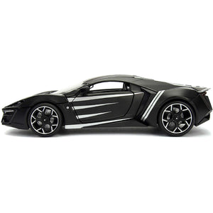 Jada Toys 1: 24 Marvel Black Panther & W Motors Lykan Hypersport Die-Cast Toy Car For Kids & 2.75" Collectible Metal Figurine