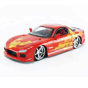 Jada Toys Fast & Furious 1:24 Orange JLS Mazda RX-7 Die-cast Toy Car For Kids