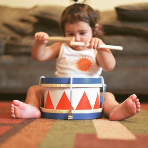 Schoenhut Tunable Drum with 2 Drum Sticks and Adjustable Neck Strap Kids Instruments Develop Listening Skill Drum for Toddlers with Kids Drum Sticks for 3 Years and Up Drums for Kids Wixez