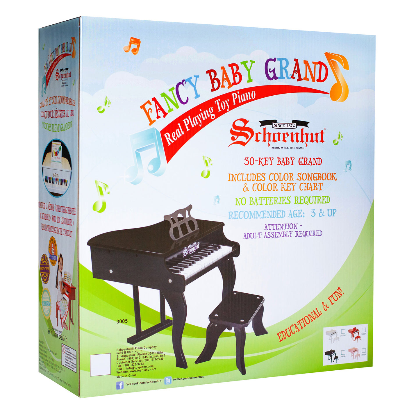 Schoenhut White 18 Keys Mini Grand Piano – Wixez