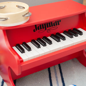 Jaymar 25 Key Table Top Piano - Red Mini Keyboard Piano