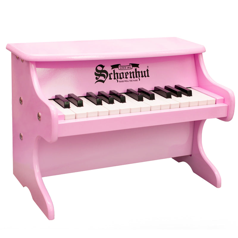 Schoenhut Pony Baby Grand Pink Piano - Mini Teclado de Piano de 25 Teclas  com Banco - Piano Desenvolve Habilidades Básicas de Jogar e Coordenação  Mão-Olho com Sistema de Aprendizagem Tri-Play