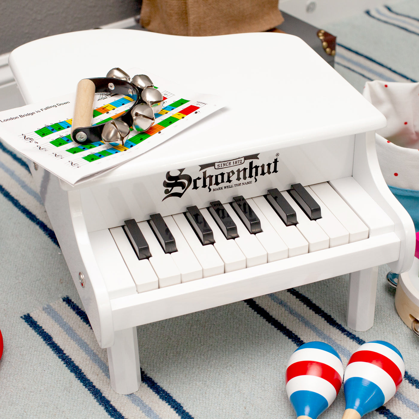 Schoenhut White 18 Keys Mini Grand Piano – Wixez
