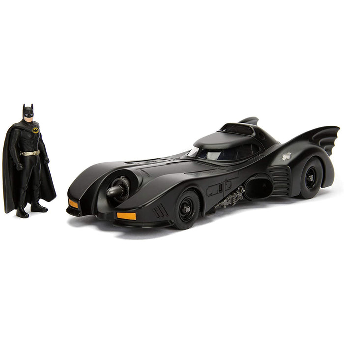 Jada Dc Comic 1989 Batmobile with 2.75" Batman Metals Diecast Toy Car For Kids